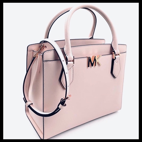 MICHAEL KORS Mott Large Satchel Color: Pink (Powder Blush) - Picture 14 of 16